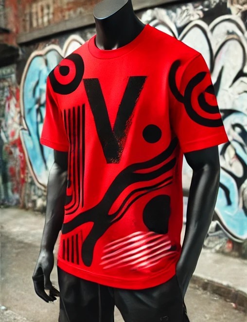 Red Abstract Tee