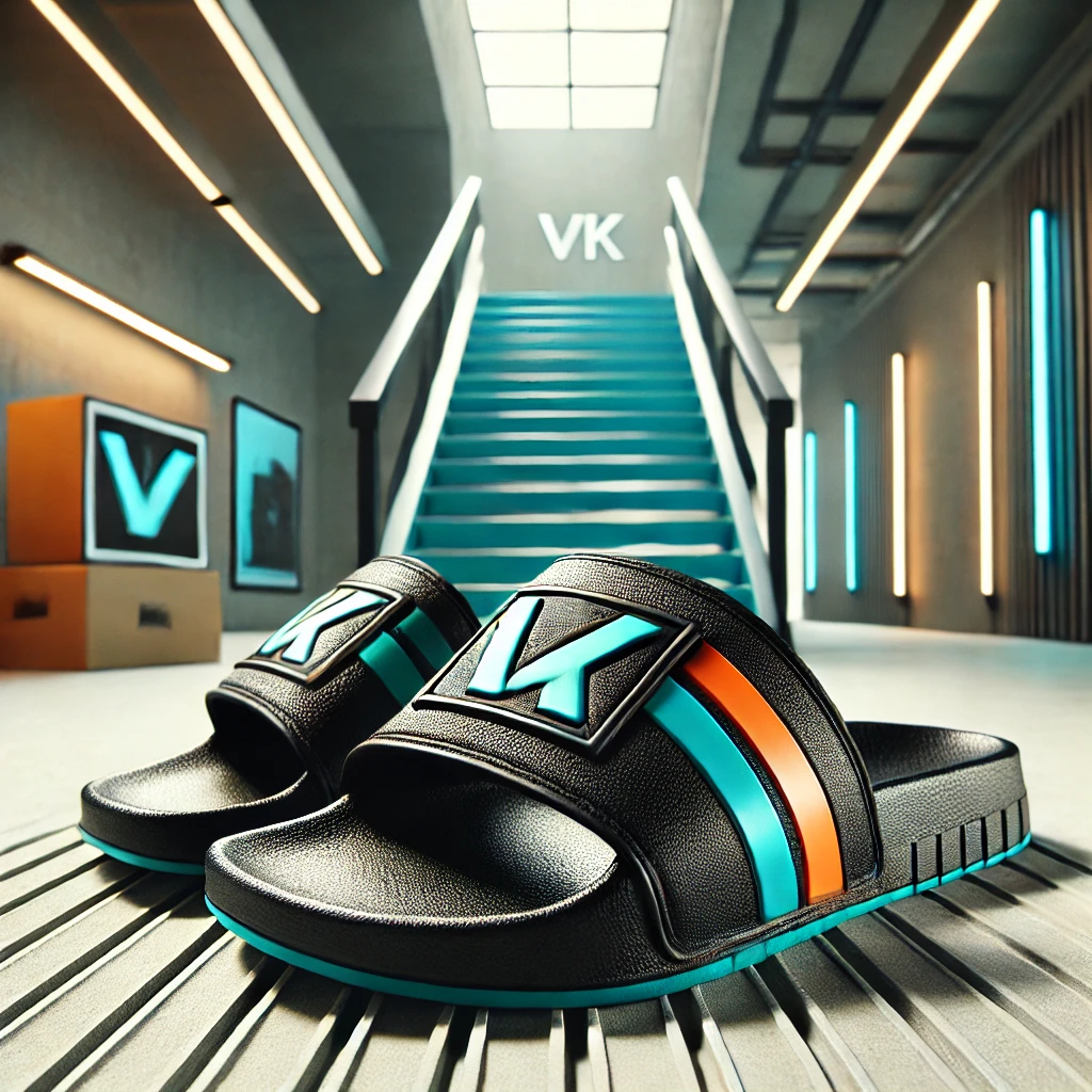 Slides Black Teal Orange
